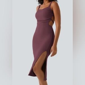 Lace Up Bodycon Midi Casual Dress XL